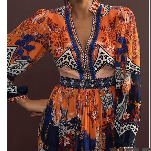 NWT Anthropologie Bhanuni by Jyoti Patterned Maxi Dress Size 0 - Picture 11 of 11